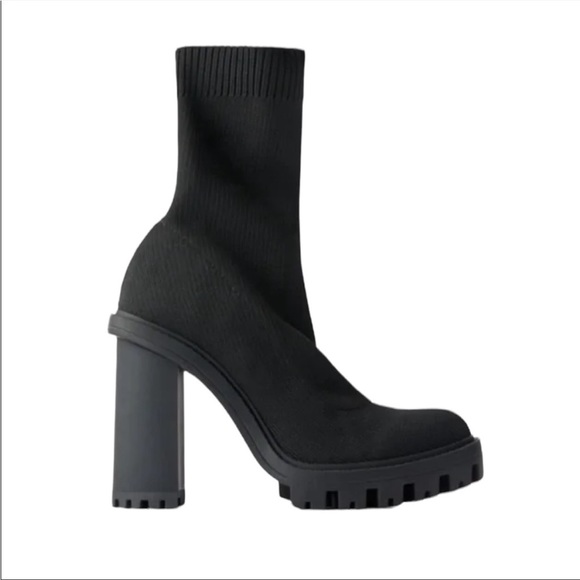 Zara Shoes Zara Sock Boots With Lug Sole Size 3765 Poshmark
